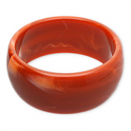 Resin armbanden bangle Rust red-white