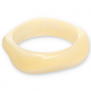 Resin armbanden bangle Vanilla yellow-white