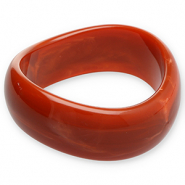 Resin armbanden bangle Rust red-white