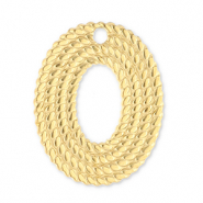 Roestvrij stalen (RVS) Stainless steel bedels ovaal Gold