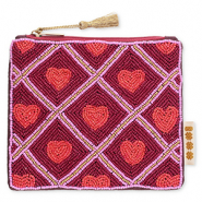 BY31&reg; Etui hartjes Lilac pink-port red-coral red-gold