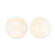 8 mm acryl kralen met glitter Vanilla yellow-turquoise