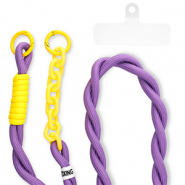 Trendy telefoonkoord incl. bevestiging Purple-yellow