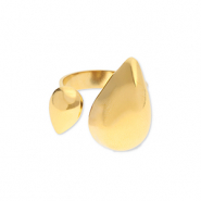 Roestvrij stalen (RVS) Stainless steel ringen druppels Gold