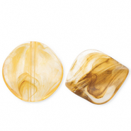 Acryl kralen organic Amber orange-white/brown