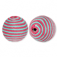 22 mm acryl kralen met waxkoord Blue-mauve