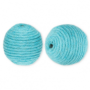 22 mm acryl kralen met waxkoord Blue