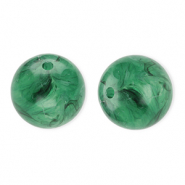 16 mm acryl kralen rond Dark green-marble