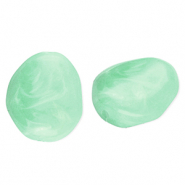 Acryl kralen ei-vormig Mint green-marble