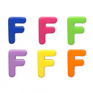 Letterkralen van acryl letter F Multicolour