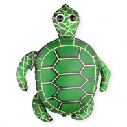 Portemonnee van leer schildpad Green-sand beige-black-white