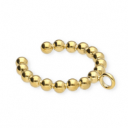 BY31&reg; Roestvrij stalen (RVS) Stainless steel oorbellen / ear cuff bollen met oogje Gold