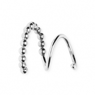 BY31&reg; Roestvrij stalen (RVS) Stainless steel oorbellen / spiraal oorbellen bollen Silver