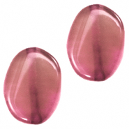 Half edelsteen kralen ovaal Magenta opal