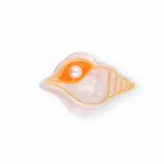Haaraccessoires haarklem schelp met parel Pearl shine light pink-orange-gold-white