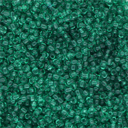 Glaskralen Rocailles 8/0 (3mm) Transparent green
