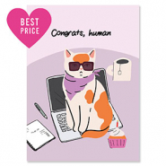 BY31® Sieraden kaartjes "Congrats, human" Purple-orange-black