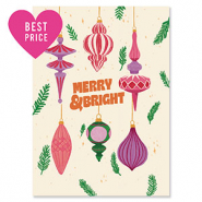 BY31® Sieraden kaartjes "Merry & Bright" Off white-pink-purple-dark green