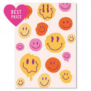 BY31&reg; Sieraden kaartjes smiley Off white-orange-yellow-pink