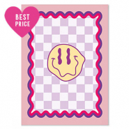 Sieraden kaartjes Smiley Purple-pink