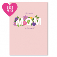 Sieraden kaartjes "the best mom in the world" Light pink