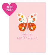 Sieraden kaartjes "You are one of a kind" Light pink