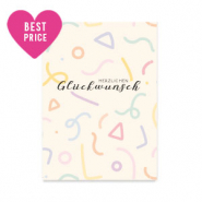 Sieraden kaartjes "Herzlichen Glückwunsch" Rose tan