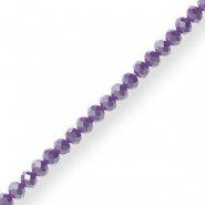 Top Facet kralen 3x2mm disc Purple-pearl shine coating
