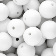 16 mm DQ acryl kralen shiny Snow white 11-0602 TCX