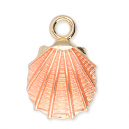 Bedels metaal schelp Gold-peach pink