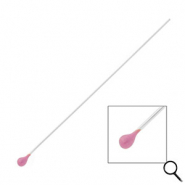 BY31&reg; Roestvrij stalen (RVS) Stainless steel onderdelen nietstiften met bolletje 70mm Silver-lavender purple