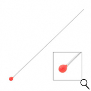 BY31&reg; Roestvrij stalen (RVS) Stainless steel onderdelen nietstiften met bolletje 70mm Silver-red