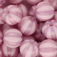 16 mm DQ&reg; acryl kralen met strepen Vintage pink