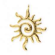 Roestvrij stalen (RVS) Stainless steel bedels spiraal zon Gold