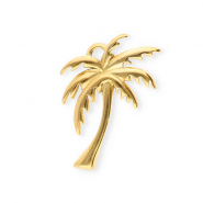 Roestvrij stalen (RVS) Stainless steel bedels palmboom Gold