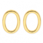 BY31® Roestvrij stalen (RVS) Stainless steel oorbellen / oorstekers ovaal Gold