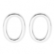 BY31® Roestvrij stalen (RVS) Stainless steel oorbellen / oorstekers ovaal Silver