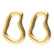 BY31® Roestvrij stalen (RVS) Stainless steel oorbellen / oorstekers irregular Gold