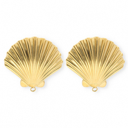 BY31® Roestvrij stalen (RVS) Stainless steel onderdelen oorbellen / oorstekers schelp met oogje Gold