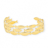 Roestvrij stalen (RVS) Stainless steel armbanden bangle vissen Gold