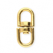 Roestvrij stalen (RVS) Stainless steel onderdelen sleutelhanger ovaal Gold