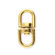 Roestvrij stalen (RVS) Stainless steel onderdelen sleutelhanger ovaal Gold