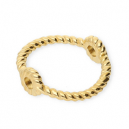 Roestvrij stalen (RVS) stainless steel onderdelen dichte ring met 2 oogjes 13mm Gold