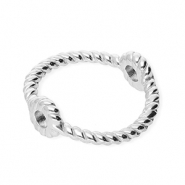Roestvrij stalen (RVS) stainless steel onderdelen dichte ring met 2 oogjes 13mm Silver