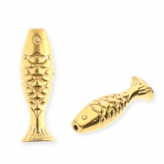 Roestvrij stalen (RVS) stainless steel kralen vis Gold