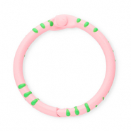 Gekleurde onderdelen sleutelhanger ring Light pink-green