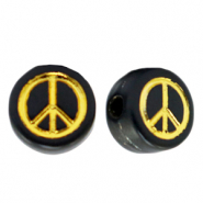 Letterkralen van acryl peace Black-gold