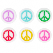 Letterkralen van acryl peace Multicolour-white