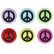 Letterkralen van acryl peace Multicolour-black