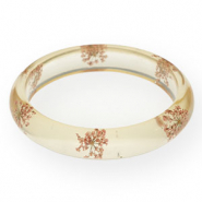 Trendy armbanden met gedroogde bloemetjes Light pink